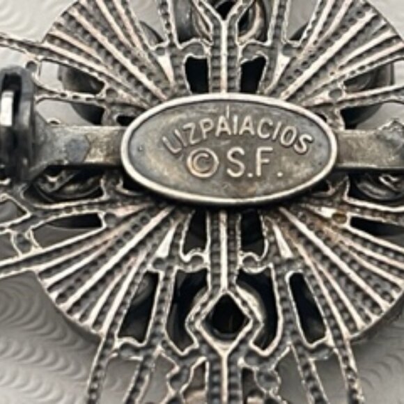 Vintage Liz Palacios clear rhinestone brooch/pendant - Picture 5 of 5